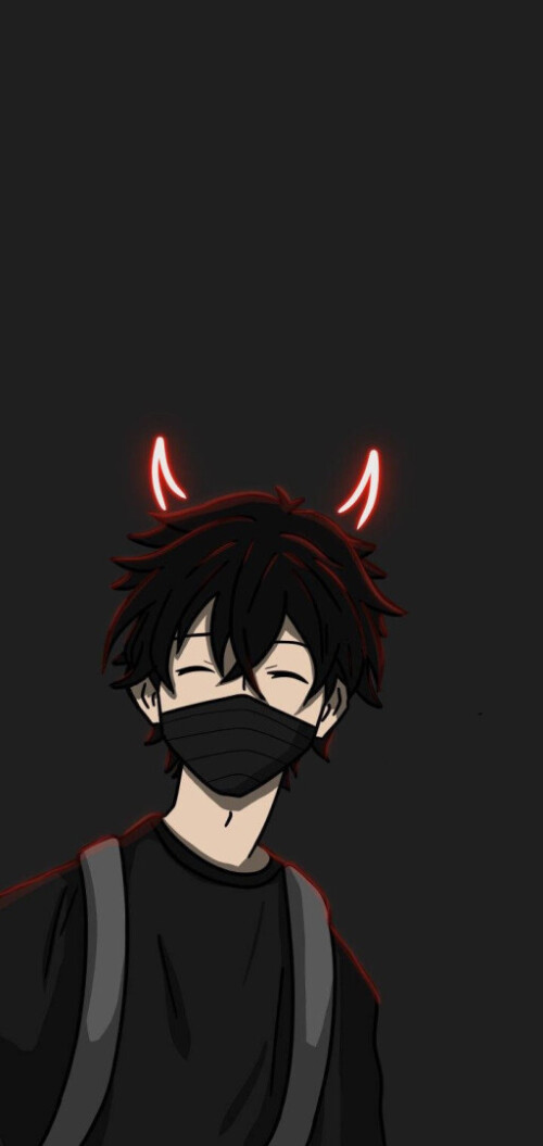 wallpaper, fondo, anime, hombre, diablo, fondo negro, móvil.